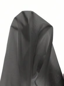SHEIN EZwear Quần ống rộng cạp rút màu trơn cỡ lớn thường ngày, xuân/hè - Màu xám đen - Xem 8
