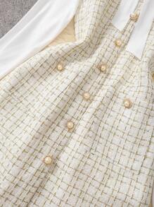 GlowEve 女士时尚优雅系带领扣长袖连衣裙