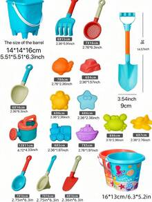 14/16 PCS Kids Beach Toy Set Shovel Water Play Educational Cartoon Summer Outdoor Sand Castle Pool Fun Durable Portable Colorful Learning Adventure Gift