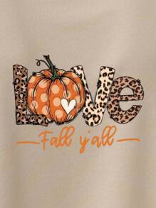 Áo nỉ Halloween cỡ lớn, áo nỉ dài tay in họa tiết cỡ lớn phong cách đường phố, áo kiểu thu đông dễ thương, trang phục mùa thu mang hơi hướng nghỉ dưỡng cho nữ. - Màu be - Xem 3
