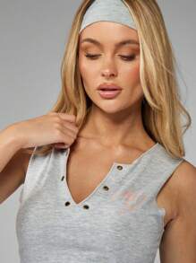 MISSGUIDED Cotton Jersey Tank Top Elastic Neck Halter Casual Sleeveless Knit Tank Top Summer Basic Crop Top Layering Essential Spring Leisure Everyday Basics - Light Grey - View 5