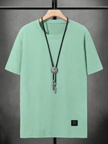 Manfinity Homme Men's Summer Letter Print Crew Neck Loose Casual T-Shirt Oversized T Shirt Men