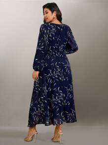 Cravure Váy chữ A in họa tiết voan thanh lịch cỡ lớn cho nữ Váy nghỉ mát mùa xuân Trang phục mùa hè cho nữ Váy trang trọng thanh lịch cho nữ Váy lễ Phục sinh cho nữ Trang phục tiệc trà - Nhiều màu - Xem 2