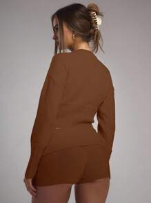 MUSERA Áo khoác cardigan dệt kim cài cúc tay dài, kiểu dáng cổ điển, dễ thương, thích hợp cho kỳ nghỉ hè, sân bay, du lịch, mùa đông, công sở, phong cách mùa đông. - Màu nâu Sô-cô-la - Xem 3