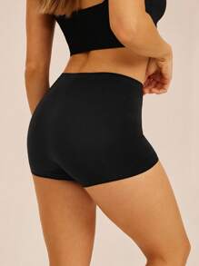 LUVLETTE 2条装超细纱高弹无缝基本款男式短裤女士内衣内裤套装-全黑