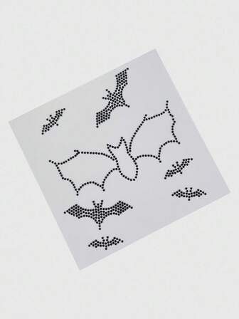 Grunge Punk 1pc Bat Shaped Diamond Glitter & Gem Face Sticker, Halloween