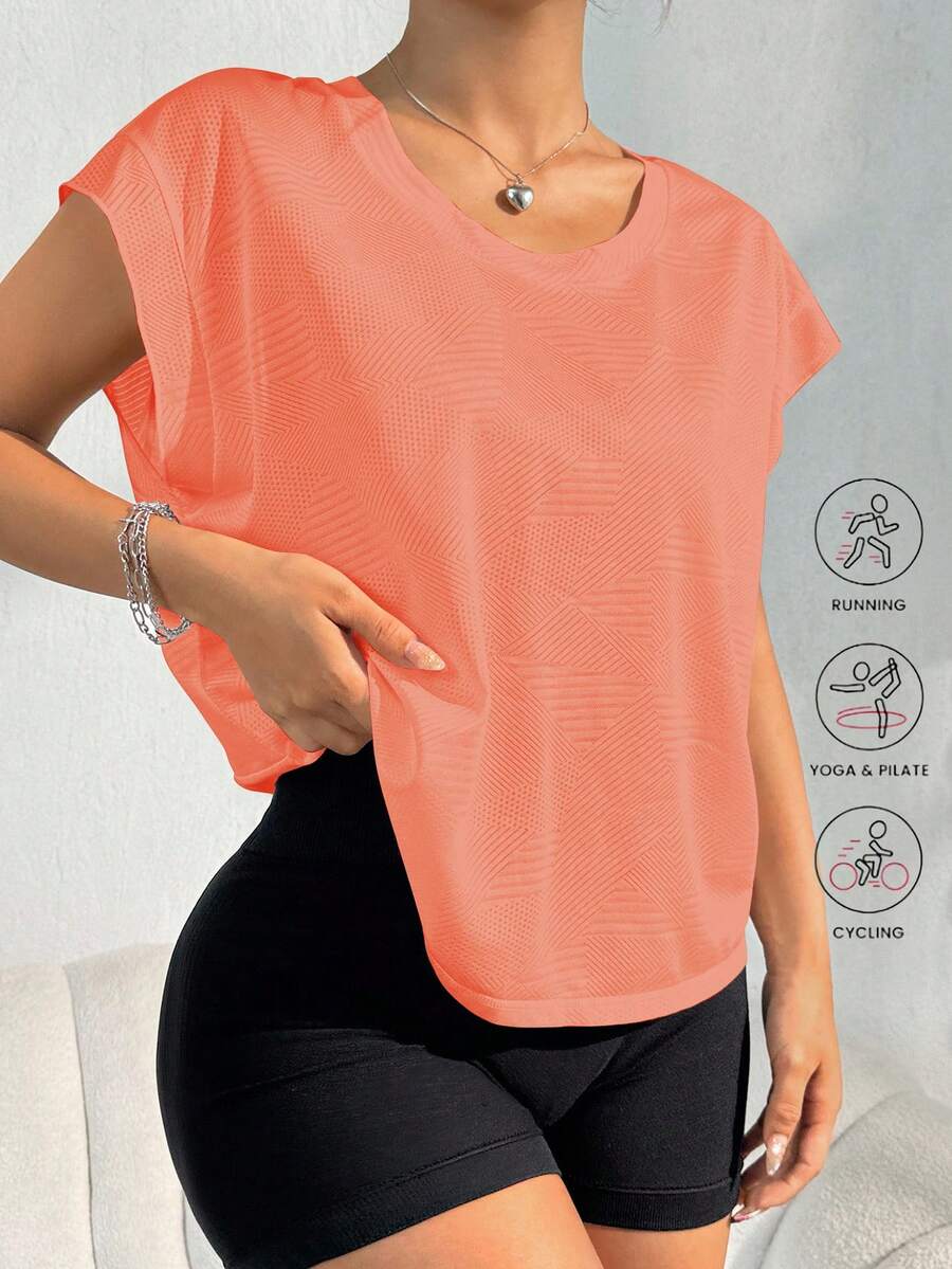 Sovereign Charm Loose Women's Yoga Outerwear Running Fitness Sports T-Shirt Tank Top Yoga Tops Women Women Active Wear Tops Activewear Top Blouse Gym Workout Tops Women Loose - Orange - View 1