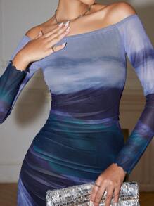 Chiquease Đầm Maxi Ôm Body Hở Vai, Chất Liệu Lưới Co Giãn Cao, Thiết Kế Định Vị Cho Nữ, Thanh Lịch Cho Các Buổi Hẹn Hò, Tiệc Tùng, Phong Cách Đường Phố, Chụp Ảnh Ngoài Vườn, Kỳ Nghỉ - Rửa tối - Xem 4