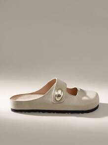 Solecia 女士春夏新款时尚简约平底鞋 - 米色 - 查看 1