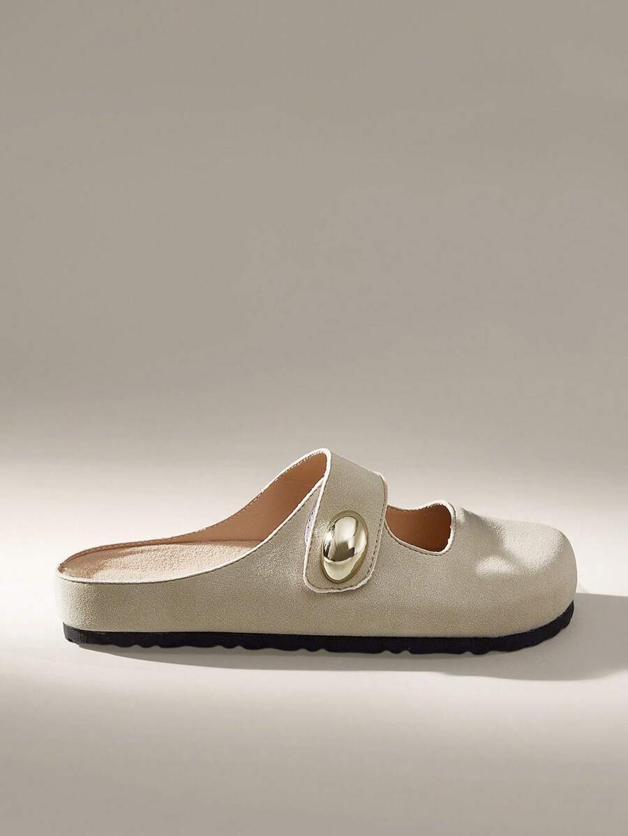 Solecia 女士春夏新款时尚简约平底鞋 - 米色 - 查看 1