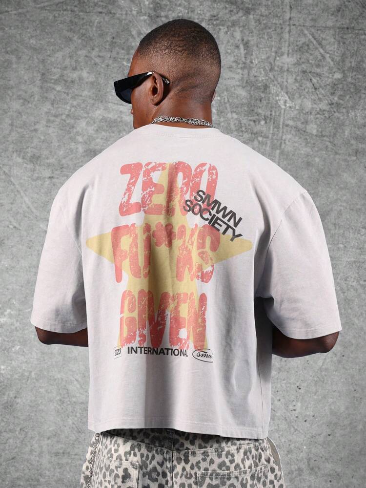 Oversized Street Style T Shirt With Graphic Print