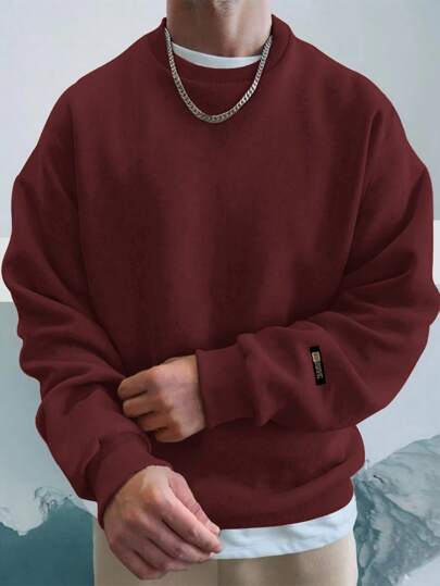 Hanorac bărbătesc cu umeri căzuți, cu imprimeu de litere, 100% bumbac