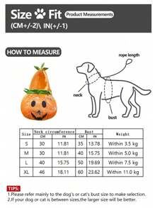 PETSIN 1pc Halloween Pumpkin Pet Costume For Teddy - Orange - View 6