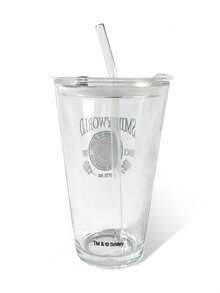 SmileyWorld® | SHEIN 450ml Clear Letter Graphic Glass Cup Elegant Gift Idea For Birthday Or Holidays - Multicolor - View 3