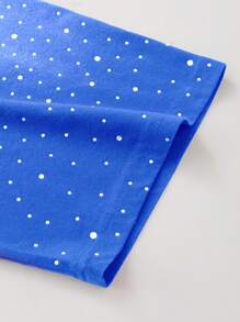 ROMWE MEN Street Life 男士闪亮钻石洗水T恤，宽松短款 - 藍色 - 查看 4