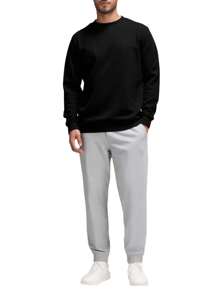 Hugo Boss Áo nỉ cổ tròn dài tay thường ngày đa năng cho nam - 001 Đen - Xem 3