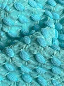 Swim Vcay Summer Beach Solid Textured Halter Triangle Bikini Set