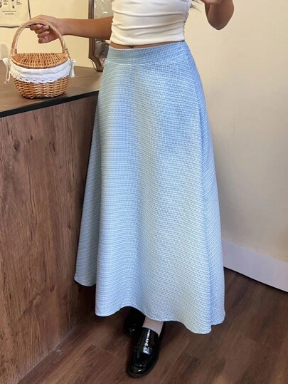 SHEIN EZwear 女士优雅格子裙，夏季