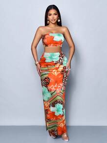 SOLERSUN Body moulant élégant à imprimé numérique intégral, frisé et extensible, tenue sexy de fête et de vacances