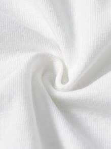 LE PETIT PRINCE X SHEIN Áo thun cotton dệt kim cổ tròn tay ngắn họa tiết trái tim và hoa nhiều màu sắc cho bé gái - trắng - Xem 6