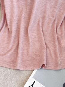 SHEIN LUNE Camiseta sin mangas holgada de unicolor y cuello en V para mujer, ropa de verano para la universidad - Rosa vieja - Ver 4