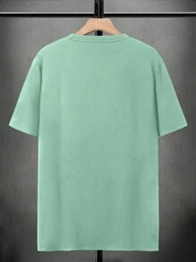 Manfinity Homme Men's Summer Letter Print Crew Neck Loose Casual T-Shirt Oversized T Shirt Men