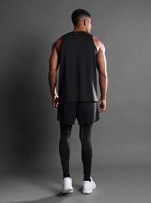 SUMWON 优质无袖运动背心，带反光标志，运动性能针织背心，适合训练和锻炼