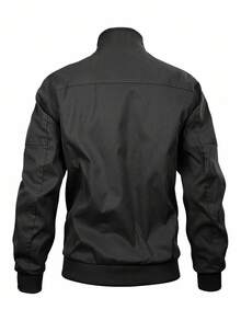 Manfinity Homme Men Casual Multi-Pocket Cargo Jacket & Pants Set Men 2 Piece Set Black Motorcycle Clothes Men Men 2 Piece Set Man 2 Piece Set Sport Men Cargo Set, Fall - Black - View 2