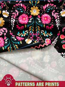 Slaydiva فستان مطبوع براعم زهرية مريح وبسيط بطباعة شاملة للمقاسات الكبيرة بدون أكمام للصيف