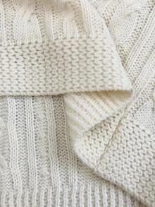 Elenzga Plus Size Casual Solid Color Knit Cardigan Fall Winter Cloth For Women Autumn - White - View 8