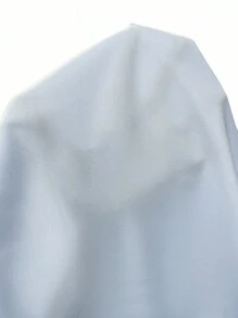 Franclia 女士优雅荷叶边 V 领系带短袖衬衫，杏色，春季 - 藍色 - 查看 8