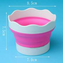 1pc Foldable Silicone Art Brush Holder Wash Bucket For Cleaning & Rinsing Paint Brushes, Compact & Portable