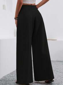 EMERY ROSE Pantalones anchos elegantes de unicolor, sueltos y con bolsillo