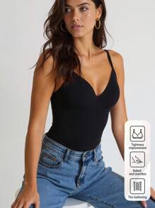 SHEIN 1pc Women Seamless Comfortable Sports Fixed Cup Camisole