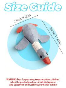 PETSIN 1 件野鹅形状毛绒宠物玩具 - 吱吱叫的狗互动玩具，适合幼犬和小型犬的柔软咀嚼礼物