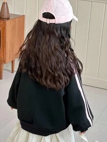 DAZY 女童休闲印花长袖卫衣，春秋季 - 黑色 - 查看 2