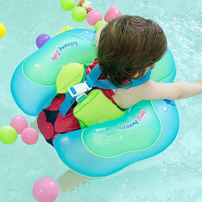 婴儿游泳圈漂浮装置夏季必备游泳训练辅助器双气室安全气垫防漏设计泳池湖泊海洋度假礼物初次游泳礼物婴儿洗澡生日节日季