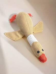 PETSIN 1 件野鹅形状毛绒宠物玩具 - 吱吱叫的狗互动玩具，适合幼犬和小型犬的柔软咀嚼礼物