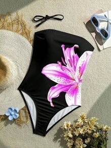 Bộ đồ bơi bikini một mảnh gợi cảm không dây thanh lịch màu trơn cho nữ - Nhiều màu - Xem 4