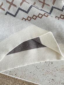 SHEIN Young Boy Geometric Pattern Turtleneck Long Sleeve Casual Sweater Fall Winter - Multicolor - View 8