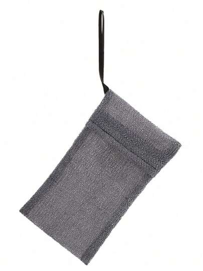 SHEIN 1Pc Bubble Net Nylon Soap Bag Bath Bubble Net Bundle Mouth Soap Bag Rubbing Soap Bag Double Layer Thickened Cleansing Net Suitable For Bathing, Cleansing, And Handwashing, Home Bathroom Decoration, Summer Back To School Season (Without Soap)