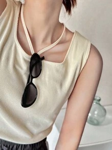 Dazy Plus Große Größen einfarbiges enges Trägertop, Sommer