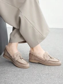CUCCOO BIZCHIC Women's Comfortable Flat Loafers, Fashionable Pink For Christmas - Apricot - View 4