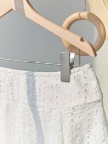 Elamini Quần short cạp thấp mini thời trang đa năng thêu ren trắng, vải thêu rỗng thời trang mùa xuân/hè - trắng - Xem 6