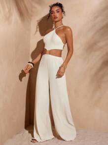 Hauture Bộ đồ liền thân hở lưng boho trang trí họa tiết trang trí mùa hè gợi cảm - Màu be - Xem 3