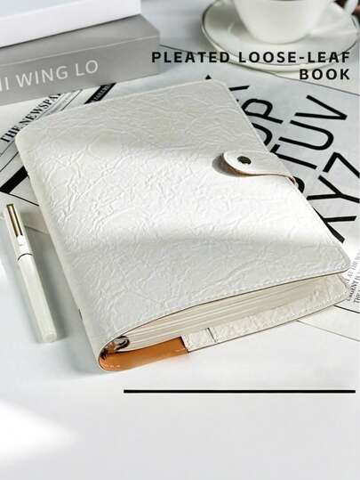 SHEIN A5/A6 活页横线/空白/方形内页笔记本书写流畅，配有可拆卸软皮封面，适用于学生文具办公用品、学校用品、返校