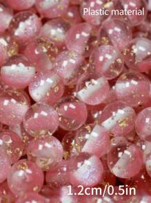 20 件 12 毫米闪亮金箔圆形树脂珠，彩色金箔半透明珠，适用于 DIY 手机吊饰、钥匙扣、手链、汽车挂饰、礼品装饰