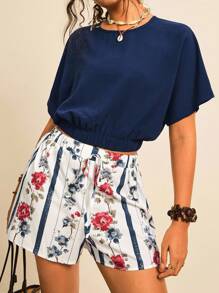 SHEIN LUNE Plus Size Set Women Two Pieces 2 Pieces Short Sets Women Women Short Sets Summer Shorts Sets For Women Floral Print Shorts Set Two Pieces Short Sets Women Floral Shorts Outfits For Women Fall Women Clothes Back To School Clothes Country Outfits Women Stockholm Style Going Out Tops Women Fall Women Clothes Autumn Clothes Homecoming Tulum Teacher Outfits For Women Back To School Clothes Going Out Outfits - Multicolor - View 7