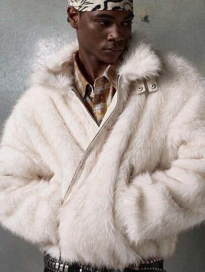 メンズ フェイクファーコート | ファッション メンズ フェイクファー