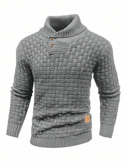 Herren Pullover mit Patch-Detail, Herbst Winter